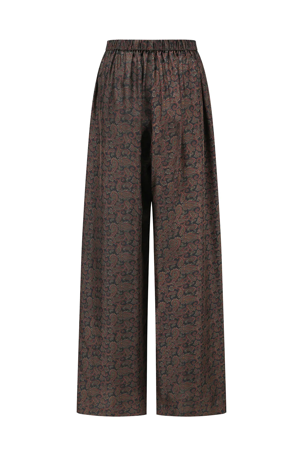 INTO THE EAST Dark Brown Paisley Silk Shirt / Straight Pants ITE-E1DGSC003NCC21PT-HUA Pants (E1DGSC001NCC21SH) - Image 2