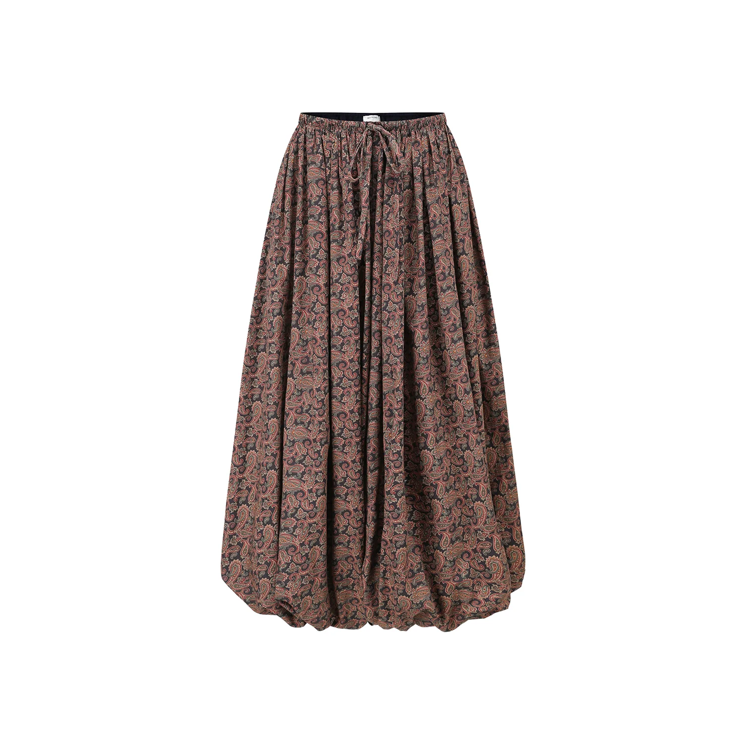 INTO THE EAST Dark Brown Paisley Silk Shorts Casual Pants ITE-E1DGSC011NCC21PT-HUA Color - Image 5