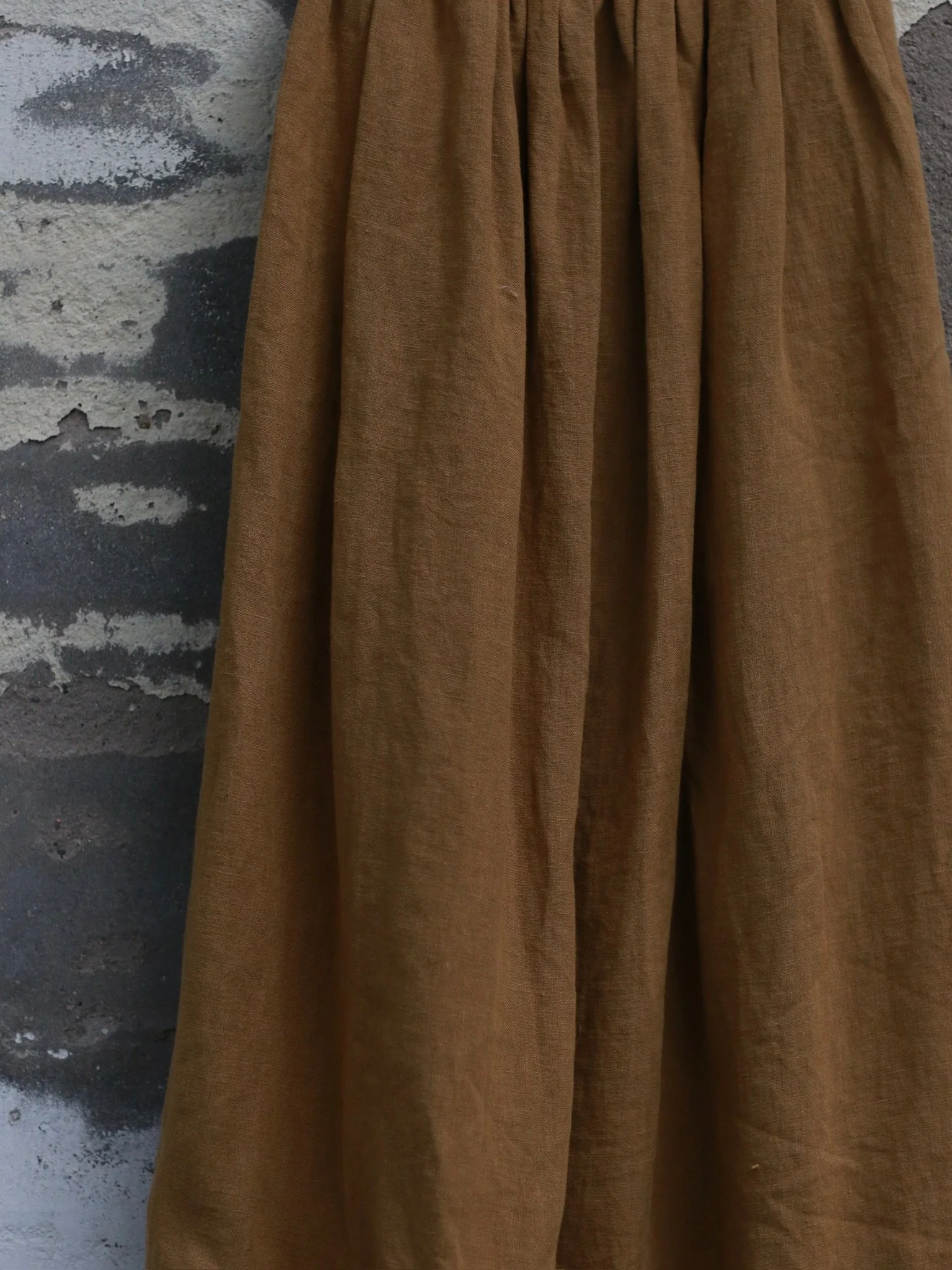 INTO THE EAST Spring/Summer 2026 Apricot Yellow Linen Pleated Midi Skirt ITE-E1JBSSSK20005-XH Apricot Yellow - Image 4