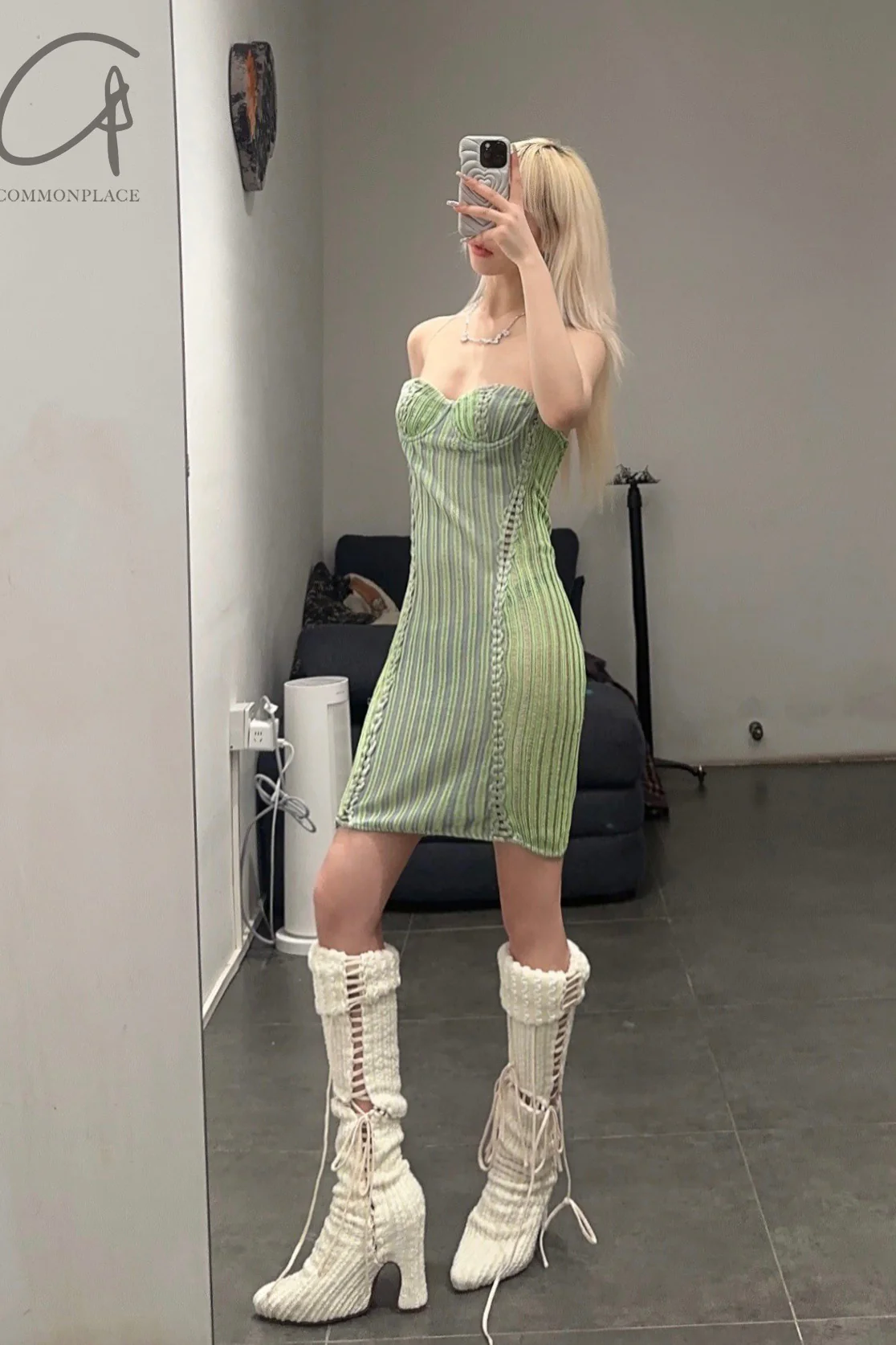 ISA BOULDER Stretchable Bra (Sleeveless) 22DR07A Mint Green - Image 13