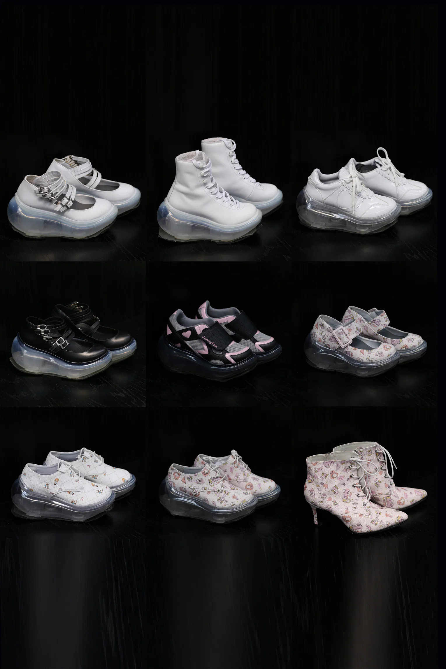 Jenny Fax Japan transparent air cushion original Mary Jane height increasing shoes series collection JF-JFAW21SHOE01-HEI black PJF4 - Image 12