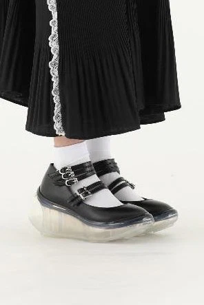 Jenny Fax Japan transparent air cushion original Mary Jane height increasing shoes series collection JF-JFAW21SHOE01-HEI black PJF4 - Image 8