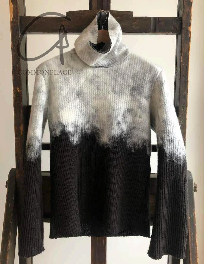 K`ANG 24 Autumn and Winter Unisex Gradient Turtleneck Sweater Rome KANG-MW/MT-001-HN-AG-SZHB Dark Brown/Gray - Image 12