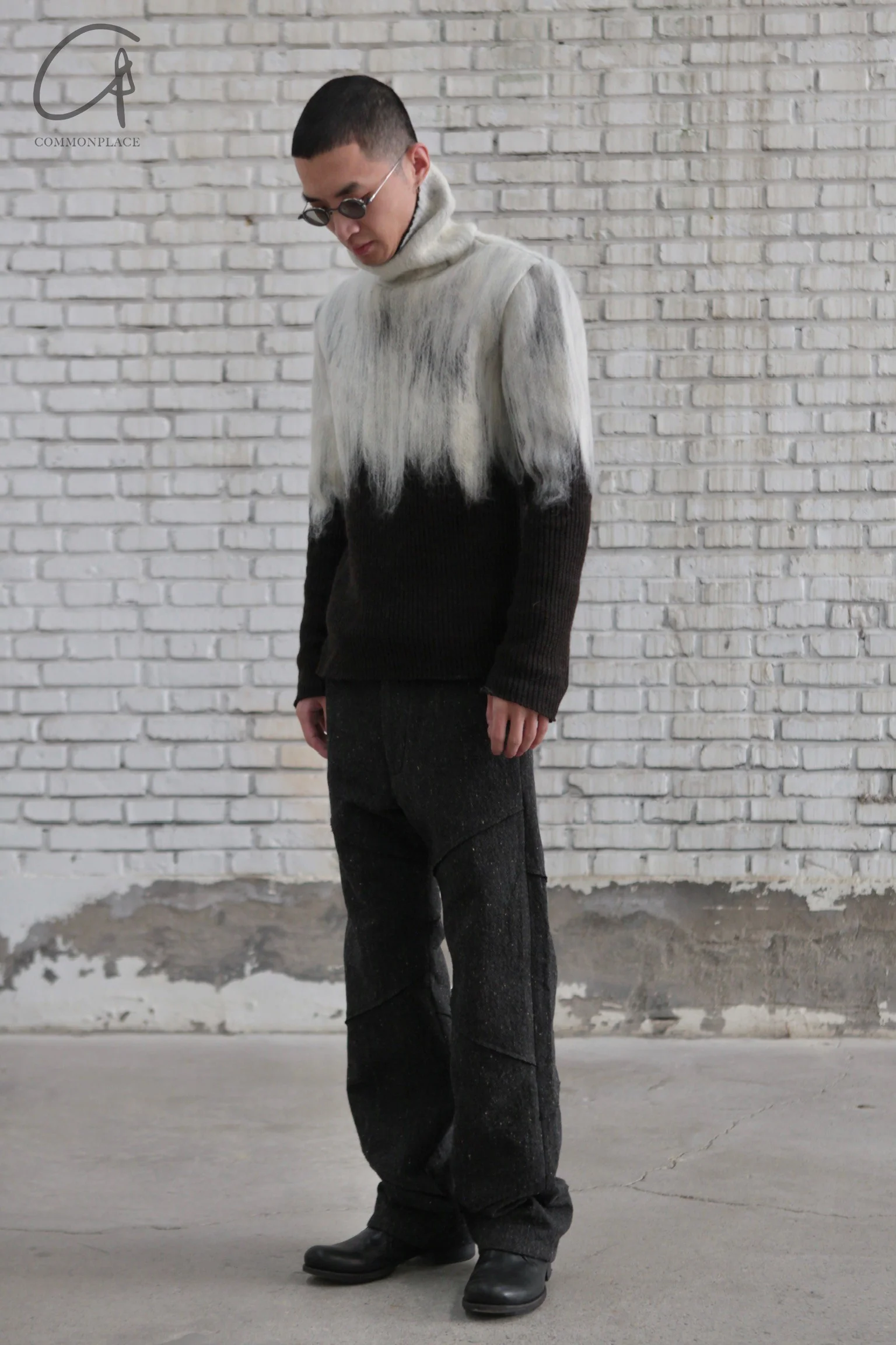 K`ANG 24 Autumn and Winter Unisex Gradient Turtleneck Sweater Rome KANG-MW/MT-001-HN-AG-SZHB Dark Brown/Gray - Image 5