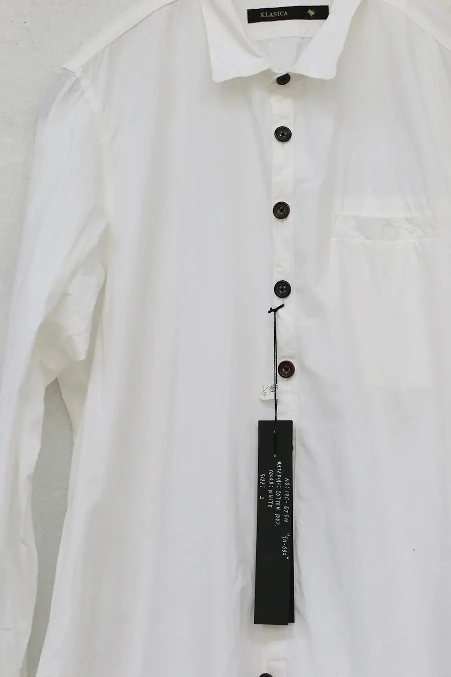 KLASICA White Pocket Long Lining Japanese Handmade KLC-19C-67SHSH-032-BAI 19C-67SH SH-032 White - Image 13