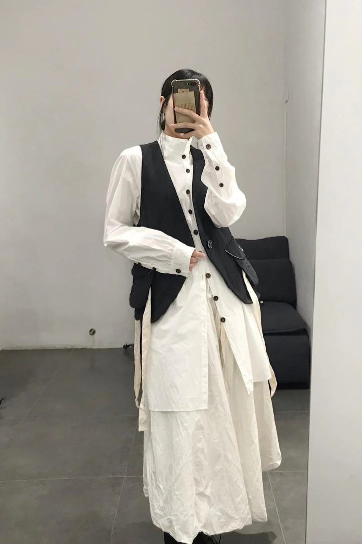 KLASICA White Pocket Long Lining Japanese Handmade KLC-19C-67SHSH-032-BAI 19C-67SH SH-032 White - Image 25