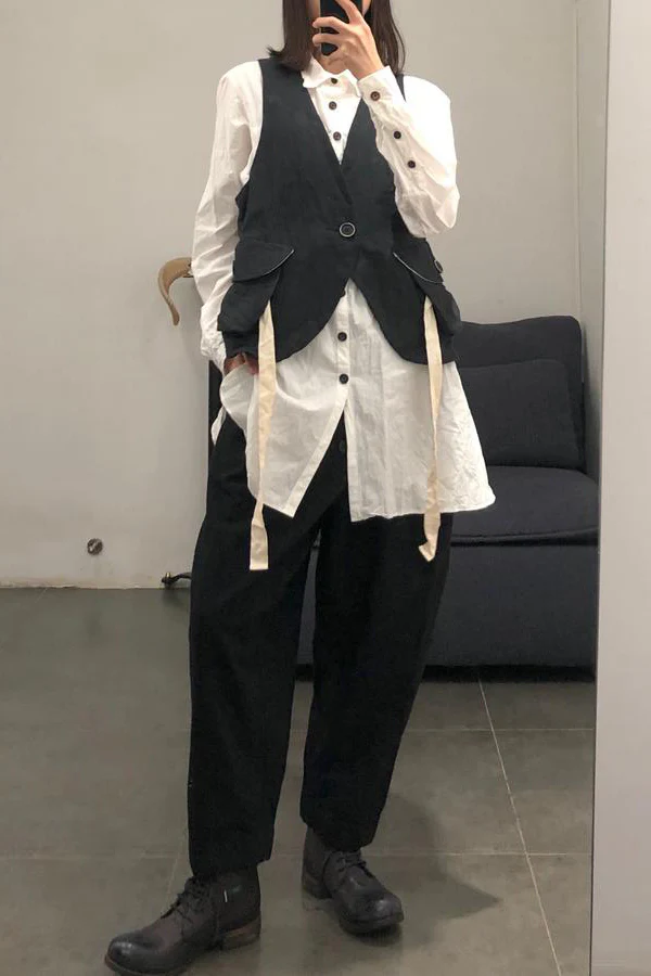 KLASICA White Pocket Long Lining Japanese Handmade KLC-19C-67SHSH-032-BAI 19C-67SH SH-032 White - Image 27