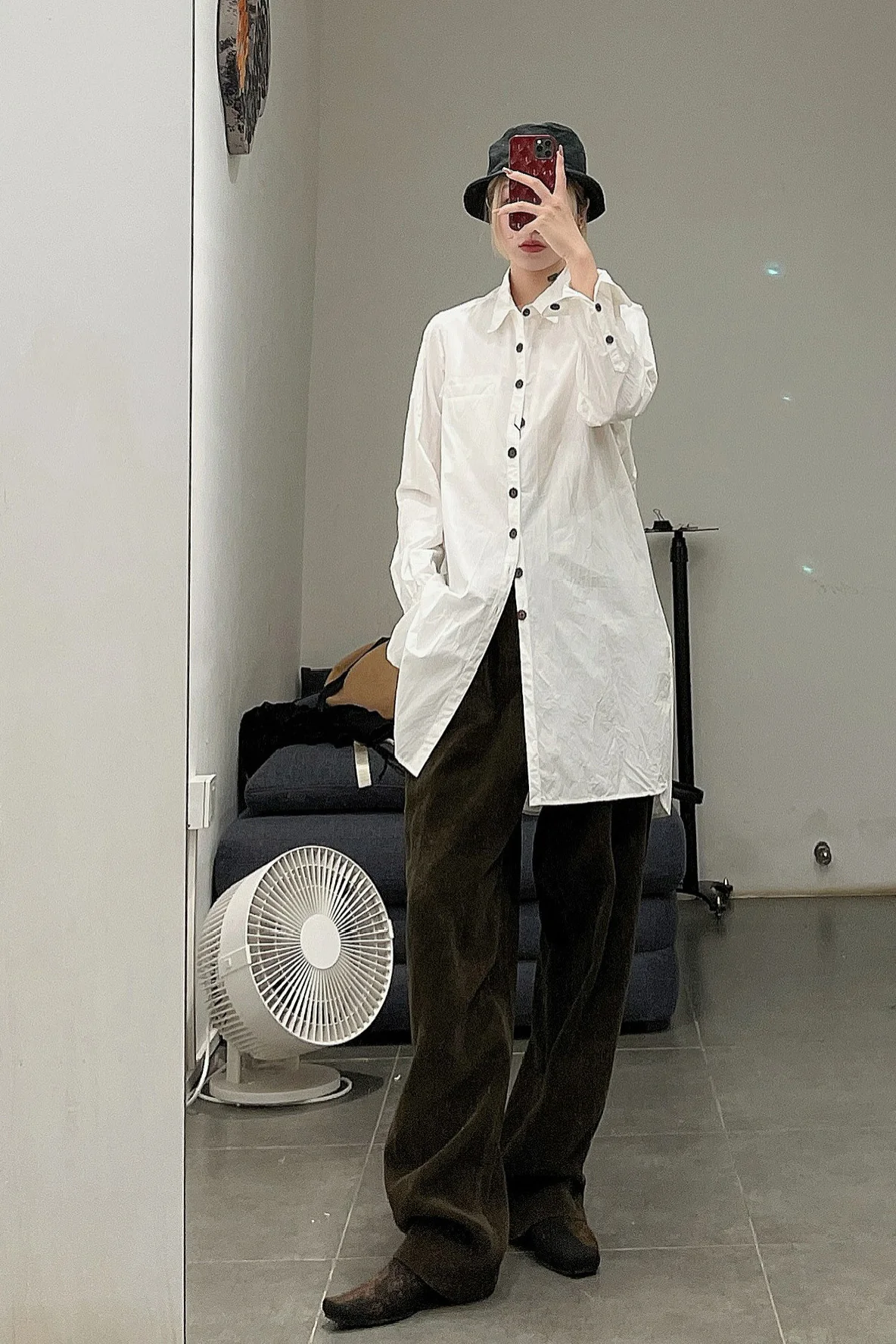 KLASICA White Pocket Long Lining Japanese Handmade KLC-19C-67SHSH-032-BAI 19C-67SH SH-032 White - Image 29