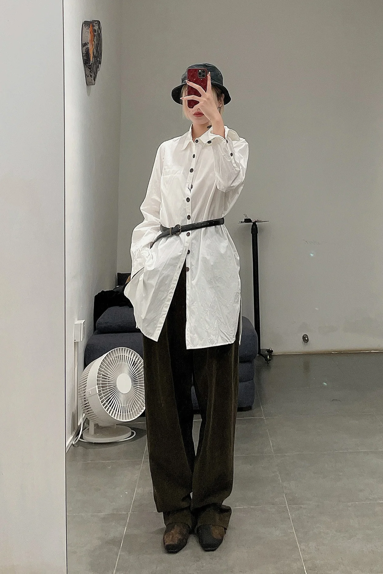 KLASICA White Pocket Long Lining Japanese Handmade KLC-19C-67SHSH-032-BAI 19C-67SH SH-032 White - Image 32
