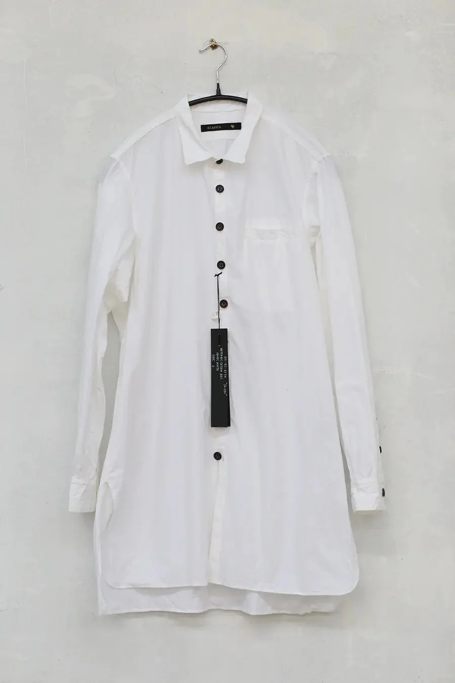 KLASICA White Pocket Long Lining Japanese Handmade KLC-19C-67SHSH-032-BAI 19C-67SH SH-032 White - Image 9