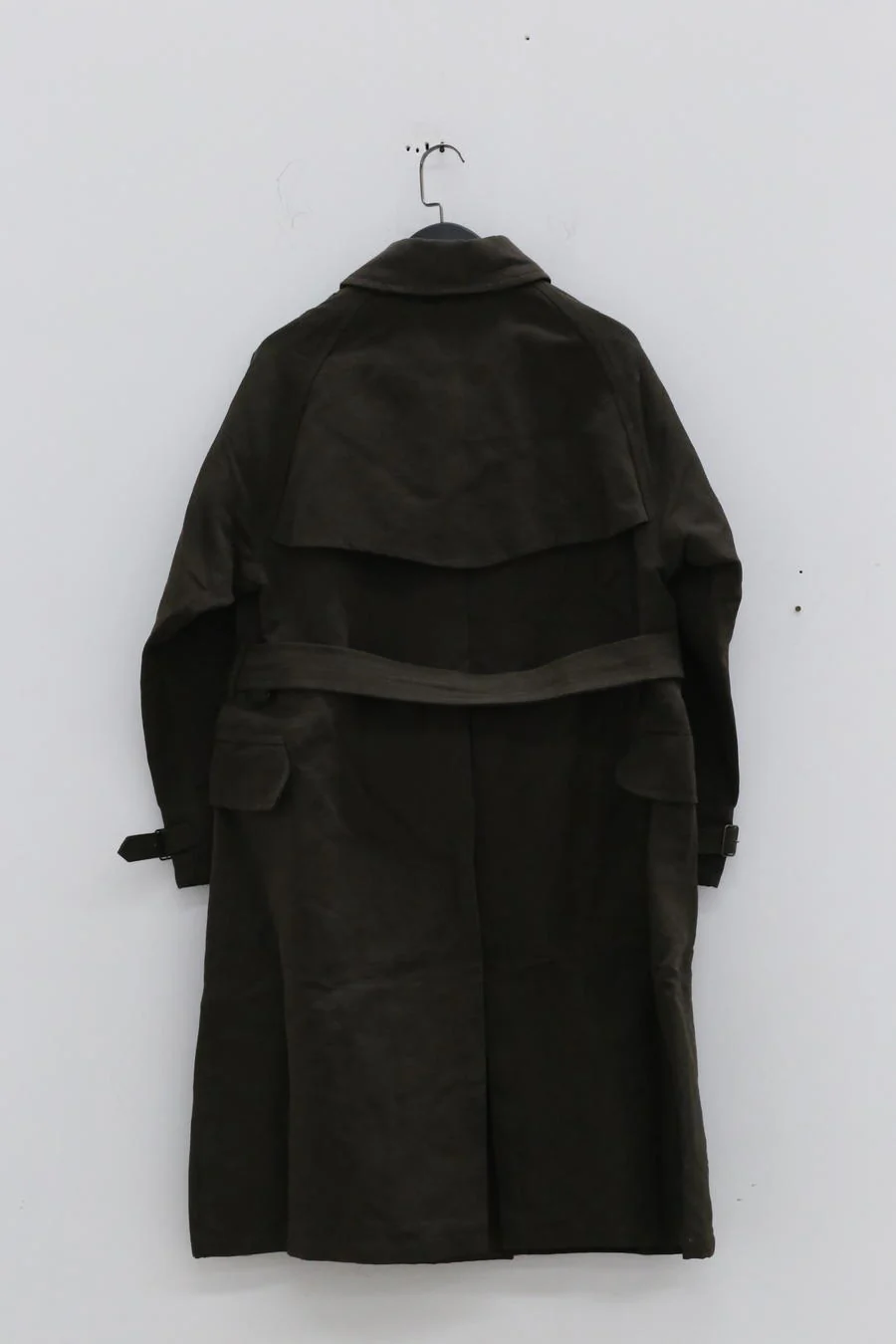 KLASICA Double-breasted belted linen jacket Cotton Craftsman Handmade KLC-22C-59TRC-JUNLV Army Green - Image 9
