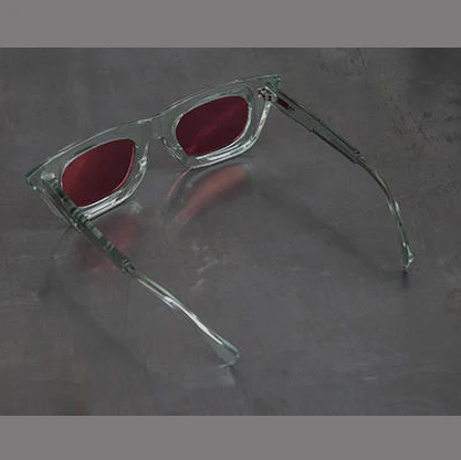 KUBORAUM Berlin Contemporary Art Vision Sunglasses Green Frame Red Lenses Very Light KBM-51-25MT Green - Image 4