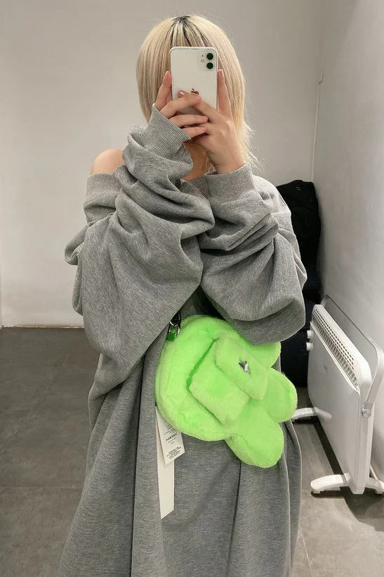 LAERKE ANDERSEN (Reflective Loose Sweatshirt) 170006 Big Sweat grey - Image 9