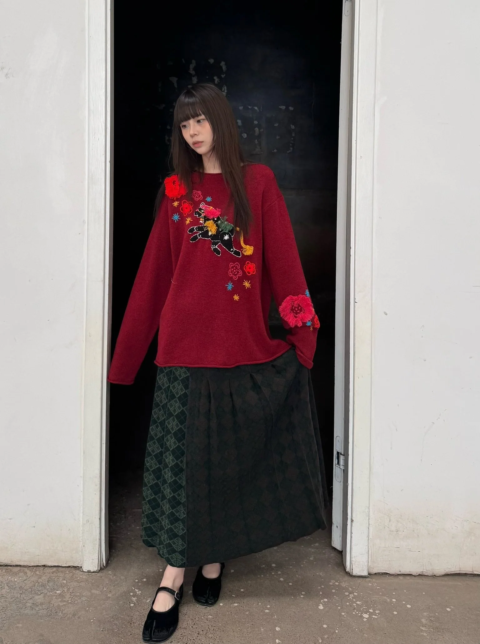 YANYAN KNITS COMMONPLACE Rolled Neck Pullover - Limited Edition for the Year of the Horse - YYK-YYW26-0961CP-HONG (Red) - Image 6