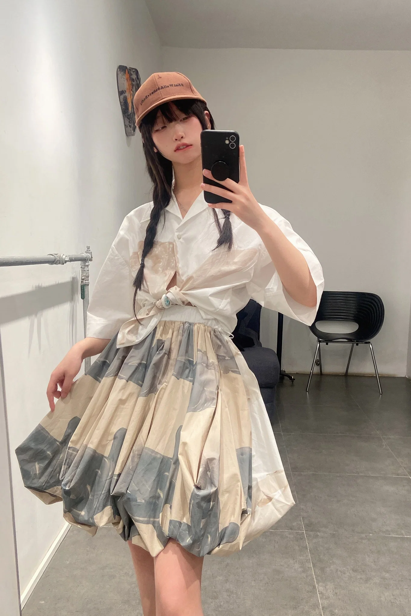 Louis Shengtao Chen Cupid Print Lantern Skirt 2251140 White PLSC7 - Image 13