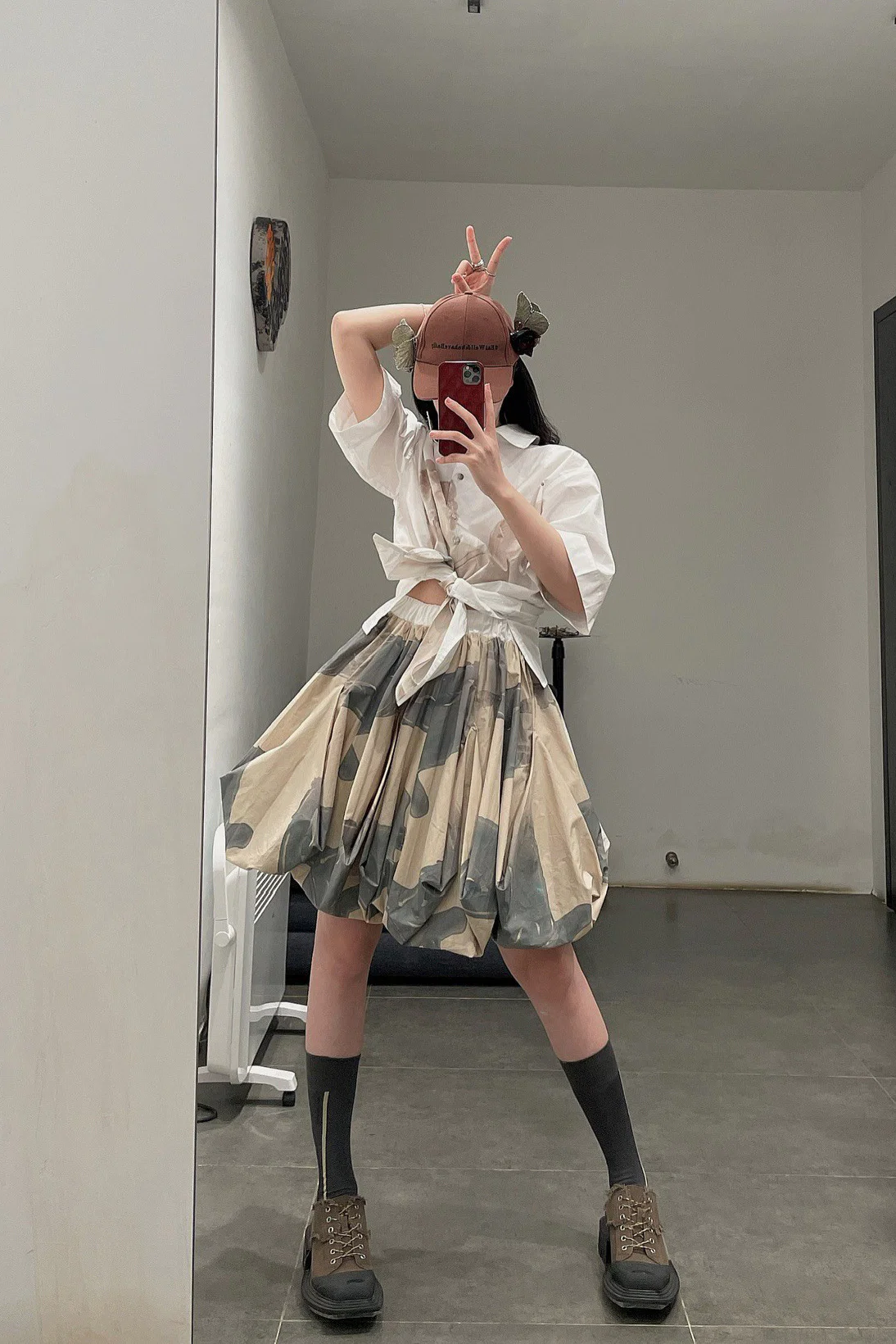 Louis Shengtao Chen Cupid Print Lantern Skirt 2251140 White PLSC7 - Image 16