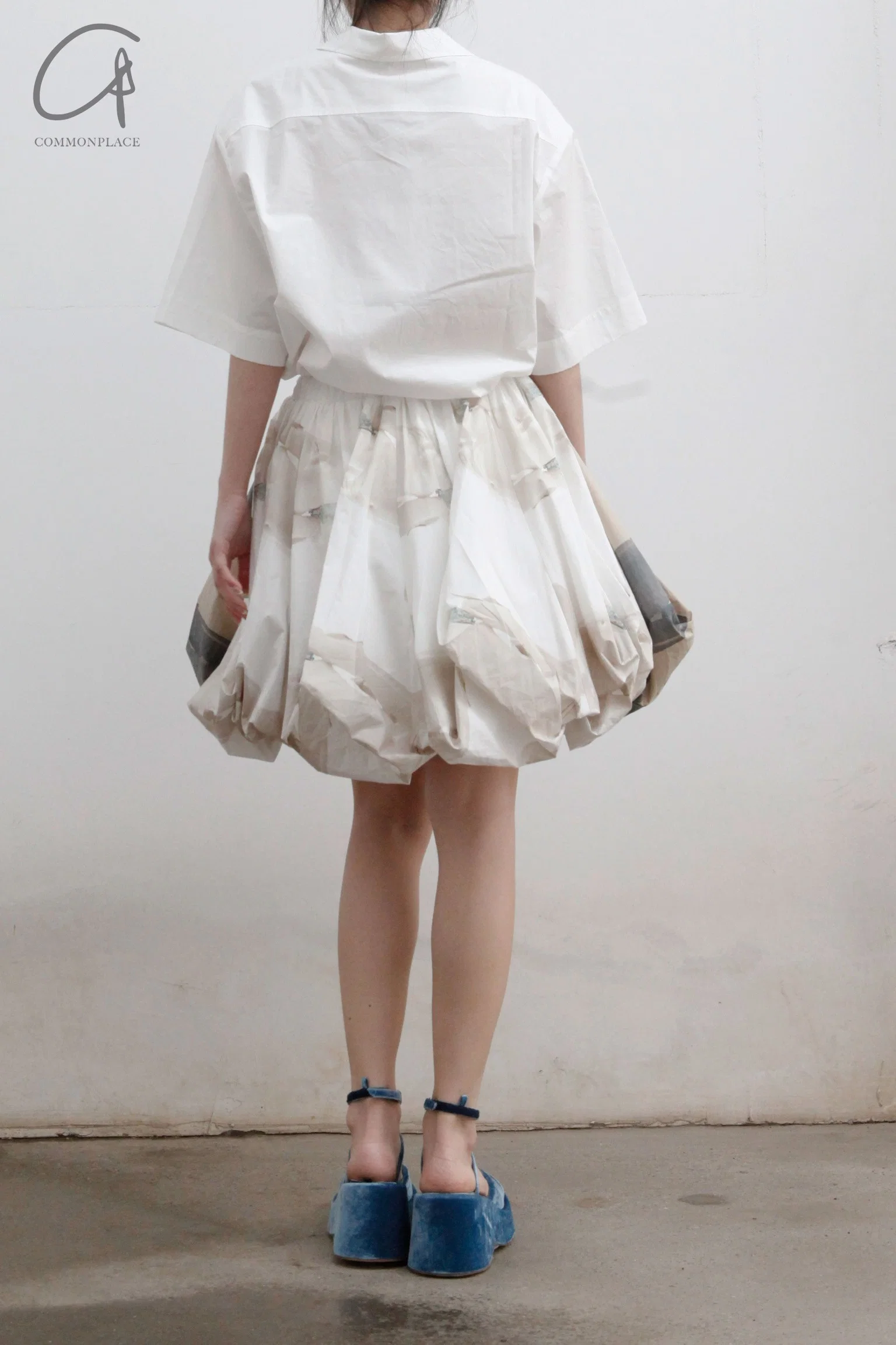 Louis Shengtao Chen Cupid Print Lantern Skirt 2251140 White PLSC7 - Image 6