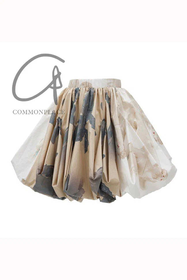 Louis Shengtao Chen Cupid Print Lantern Skirt 2251140 White PLSC7 - Image 7