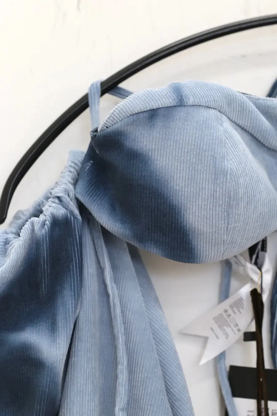 Louis Shengtao Chen Light Blue Feather Corduroy Bra 22SS 2251276 - Image 12