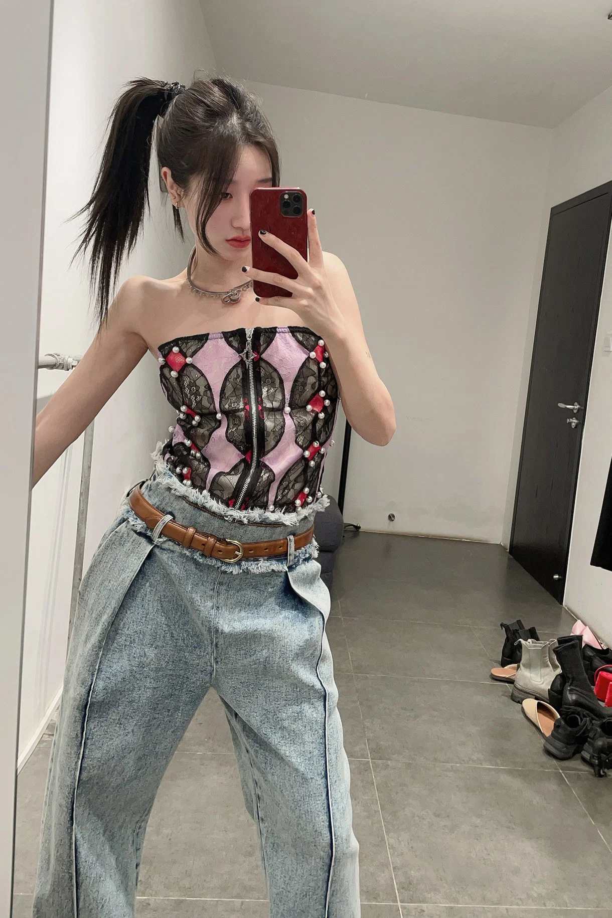 Louis Shengtao Chen MEDICI lace stitching pearl tube top 2252101 color matching - Image 6