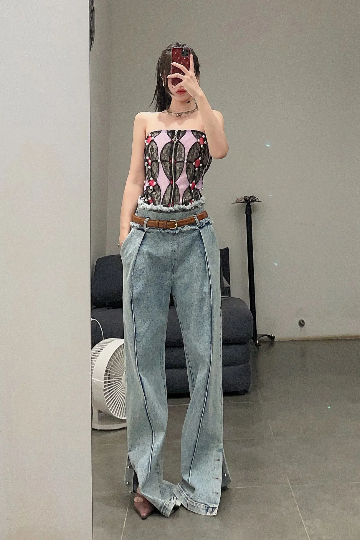 Louis Shengtao Chen MEDICI lace stitching pearl tube top 2252101 color matching - Image 8