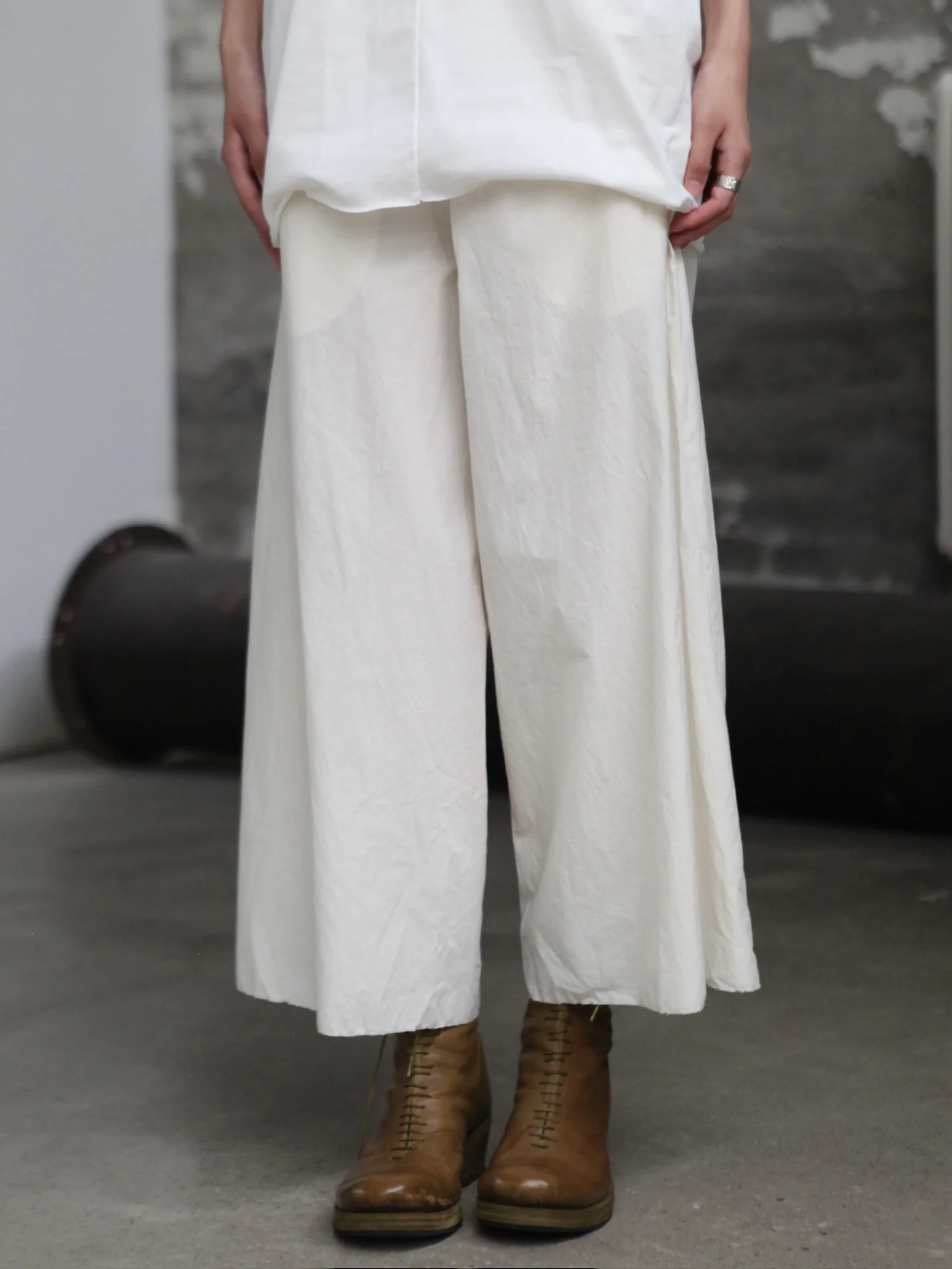 m.a+ Maurizio Amadei 25 Spring/Summer Ultra Wide Short Casual Pants Italy MA-PW567C CLX-NATURAL - Image 10
