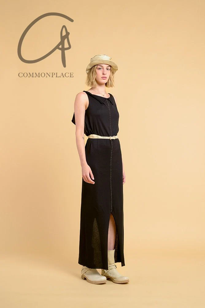 m.a+ Maurizio Amadei V-neck suspender maxi dress MA-D139LL/CM JCL10-HEI Black D139LL/CM JCL10 - Image 7