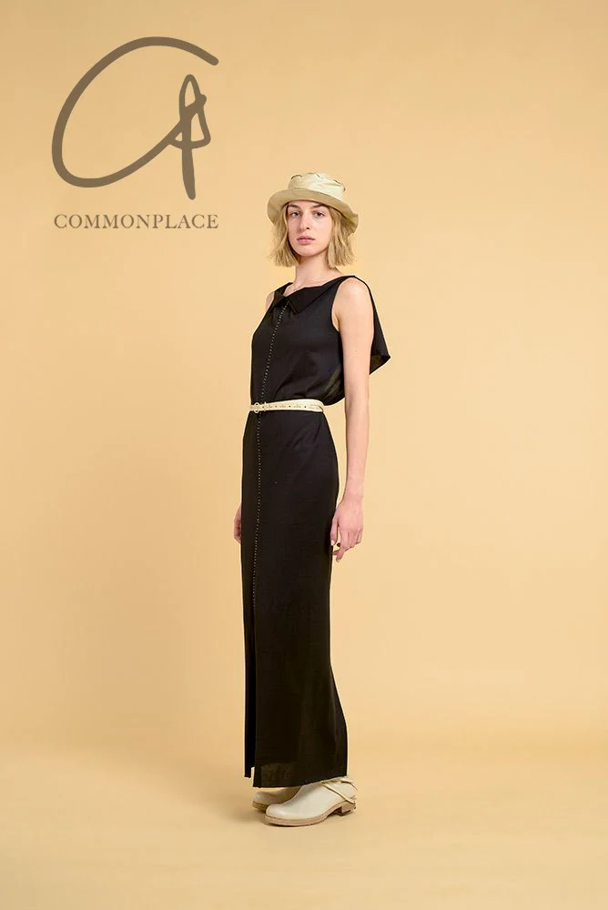 m.a+ Maurizio Amadei V-neck suspender maxi dress MA-D139LL/CM JCL10-HEI Black D139LL/CM JCL10 - Image 8