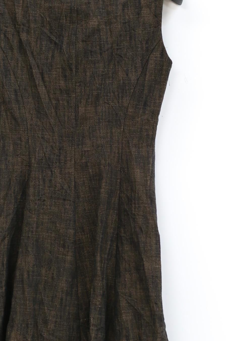 m.a+ Round Neck Short Sleeve Eight Figure Skirt D104B-CP4 Black/Curry PM202 - Image 3