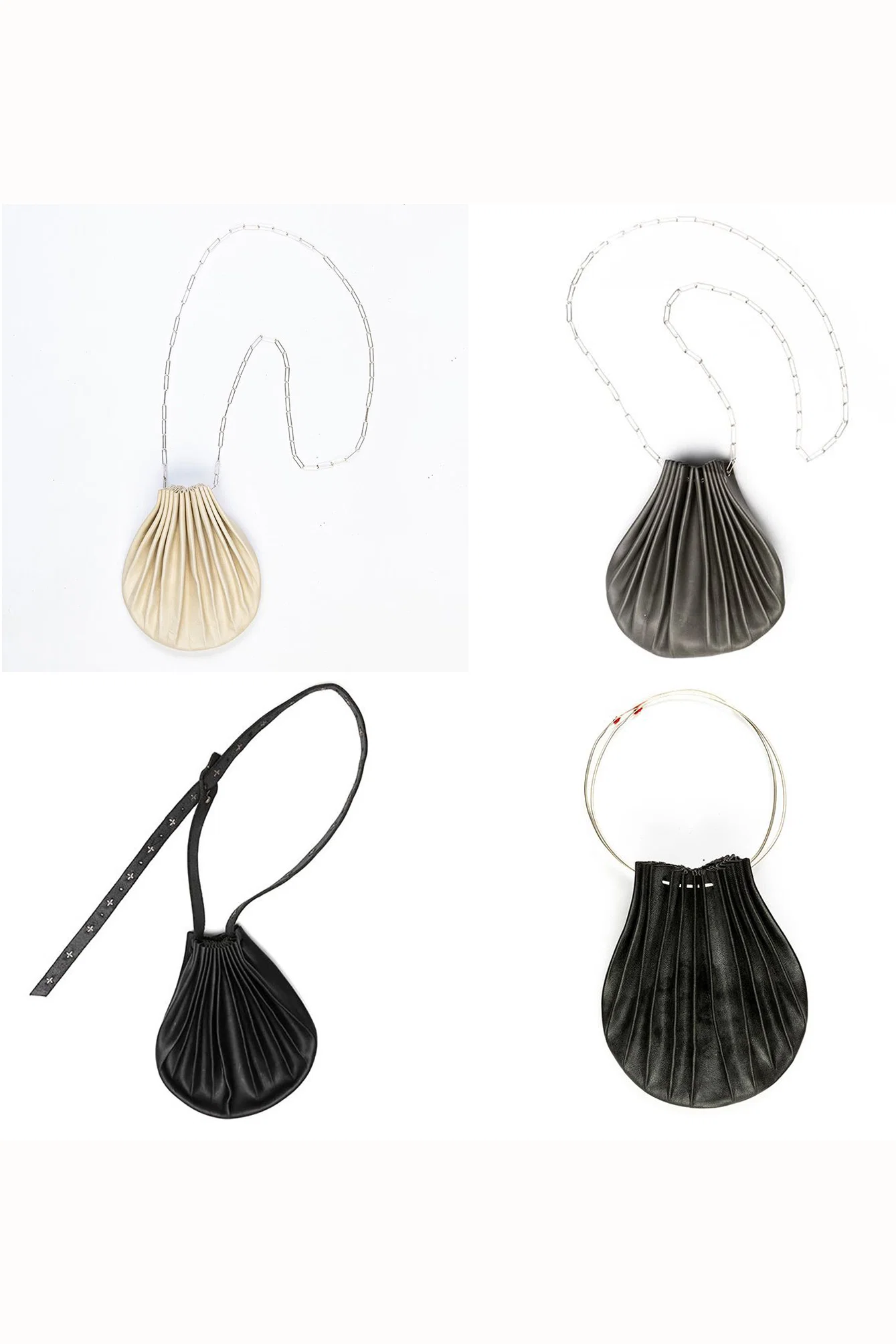 m.a+ Shell Bag Collection Italian Handmade MA-B70/C4 CUP 0.7-HEI Black Super Small Horse Leather PM203 - Image 4