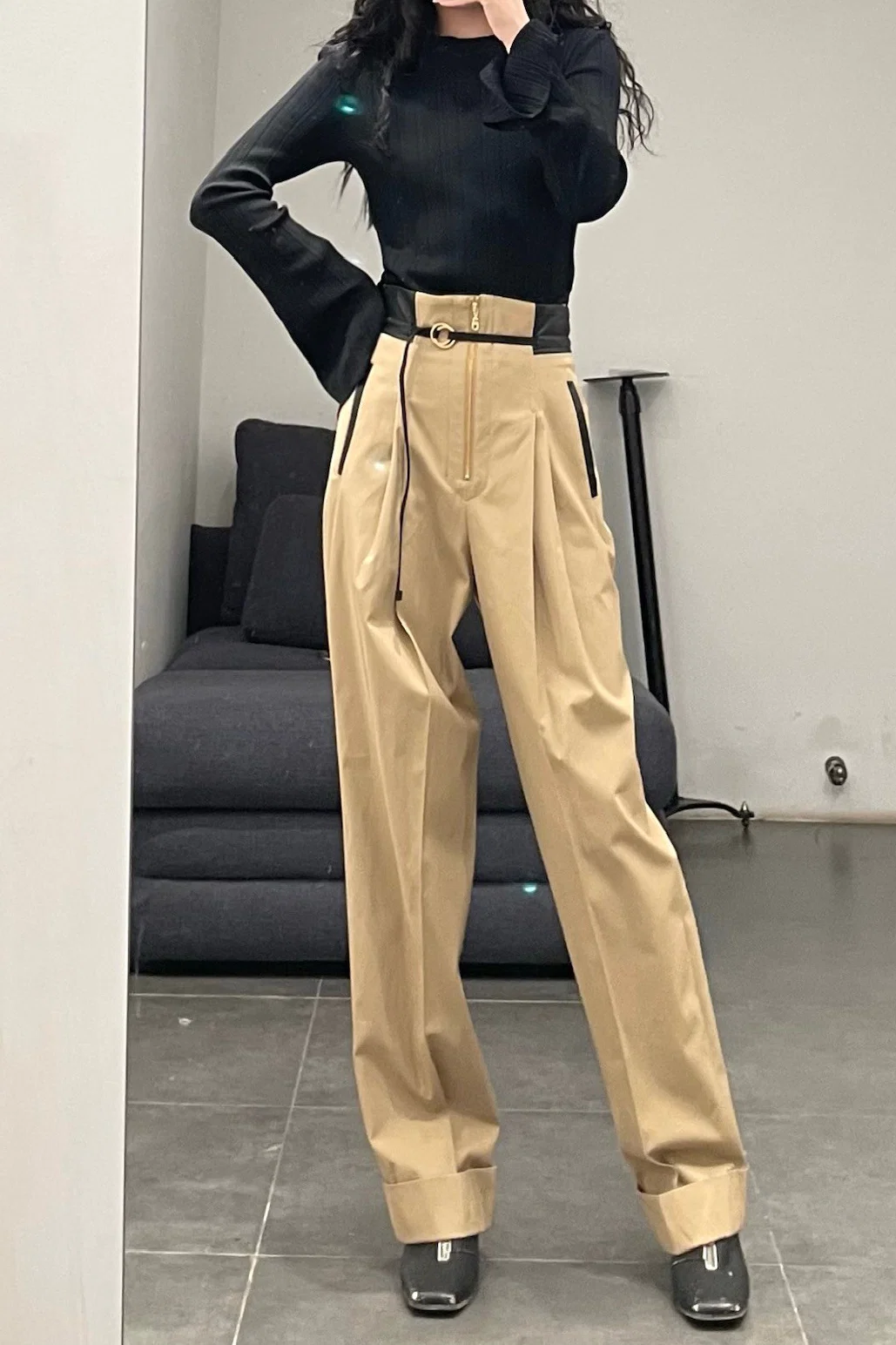 mame kurogouchi high waist chinos MM21PF-PT705 - Image 10