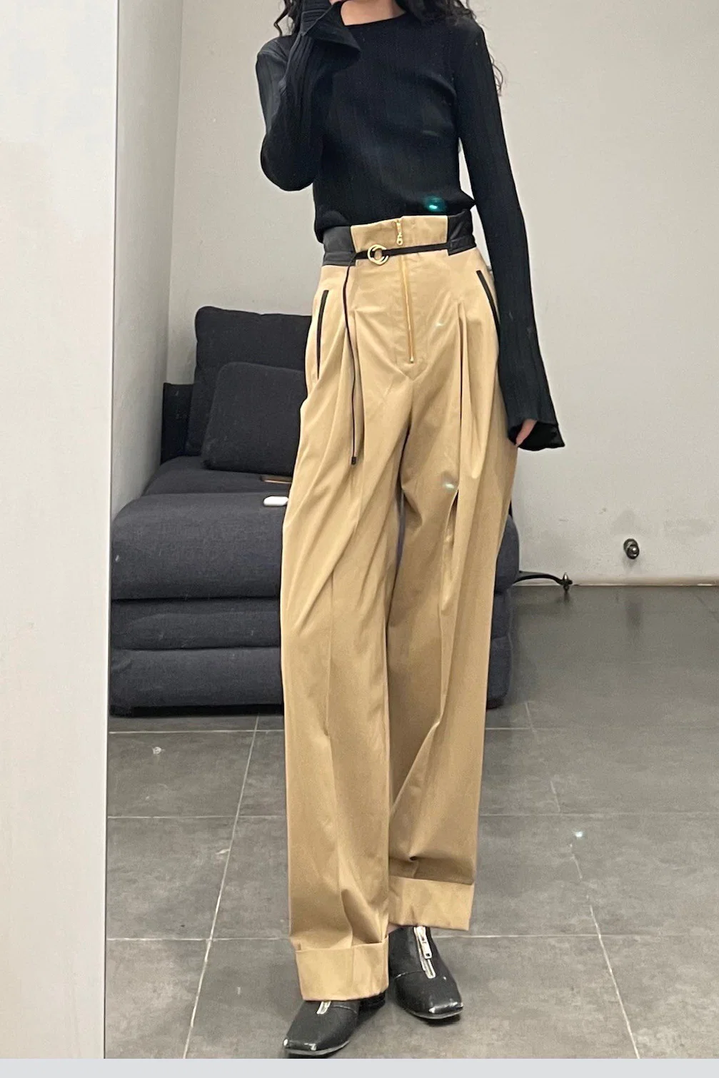 mame kurogouchi high waist chinos MM21PF-PT705 - Image 11