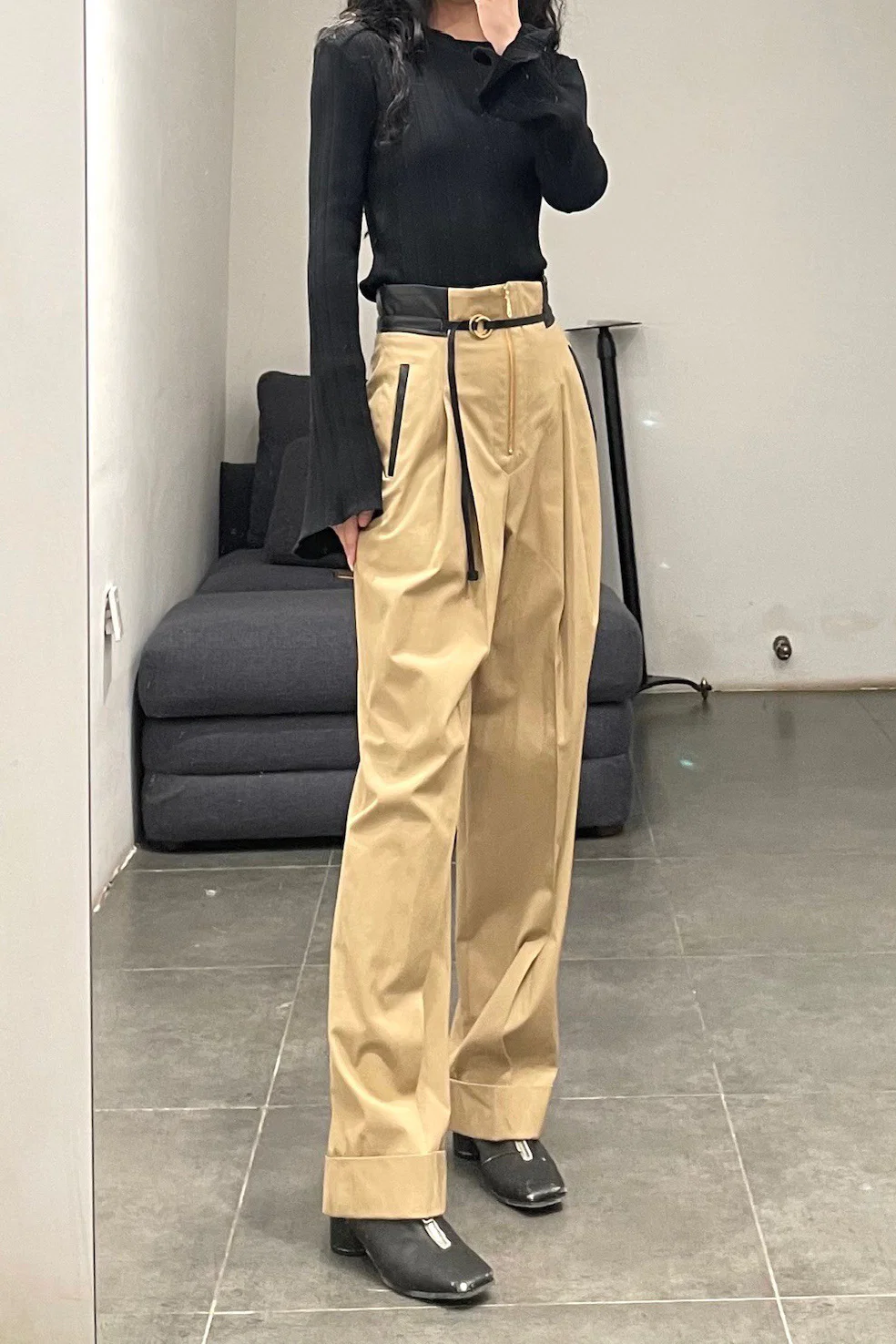 mame kurogouchi high waist chinos MM21PF-PT705 - Image 12