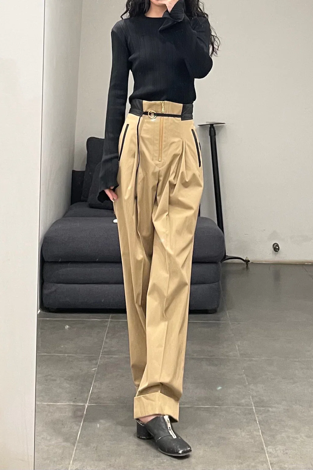 mame kurogouchi high waist chinos MM21PF-PT705 - Image 13