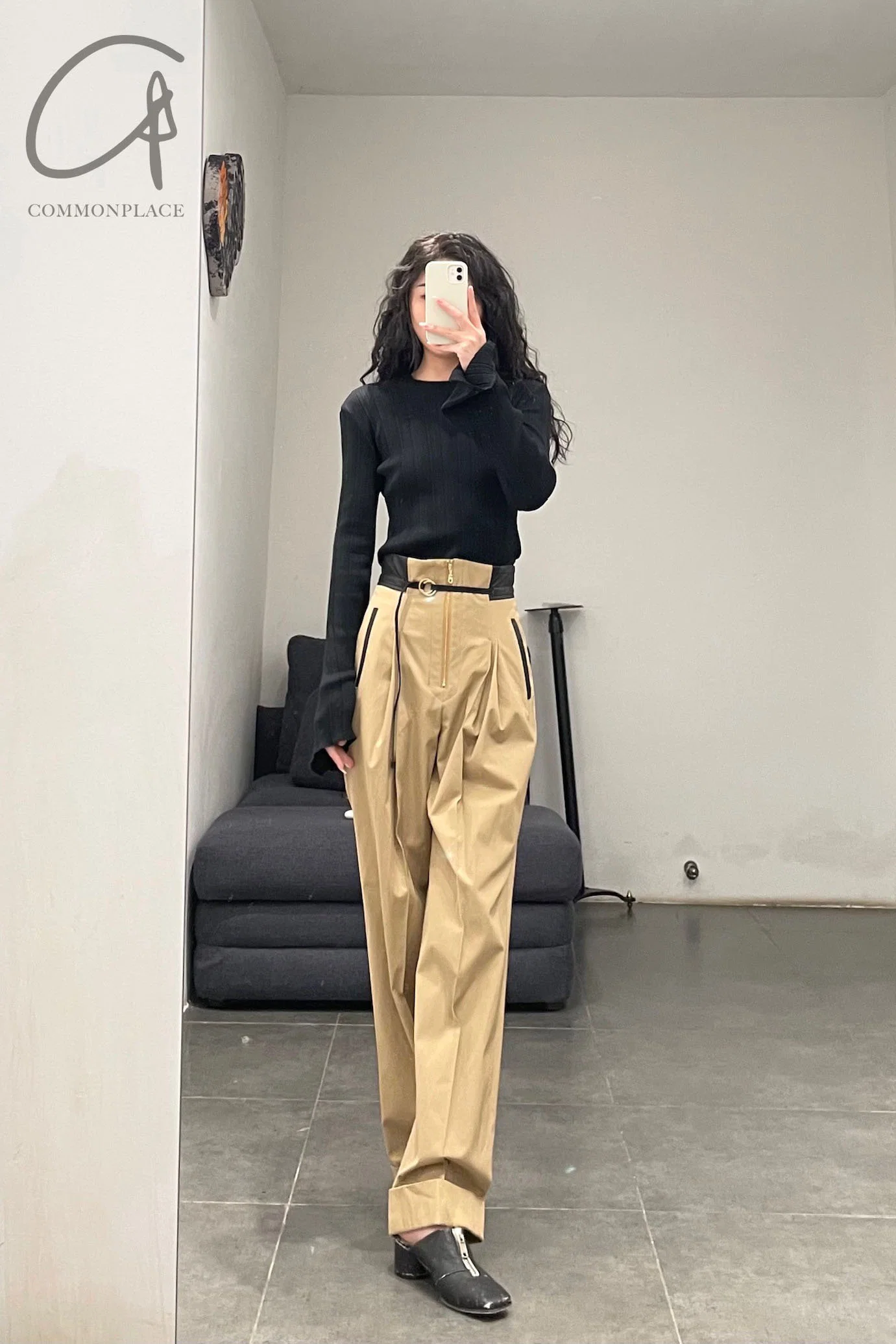 mame kurogouchi high waist chinos MM21PF-PT705 - Image 14