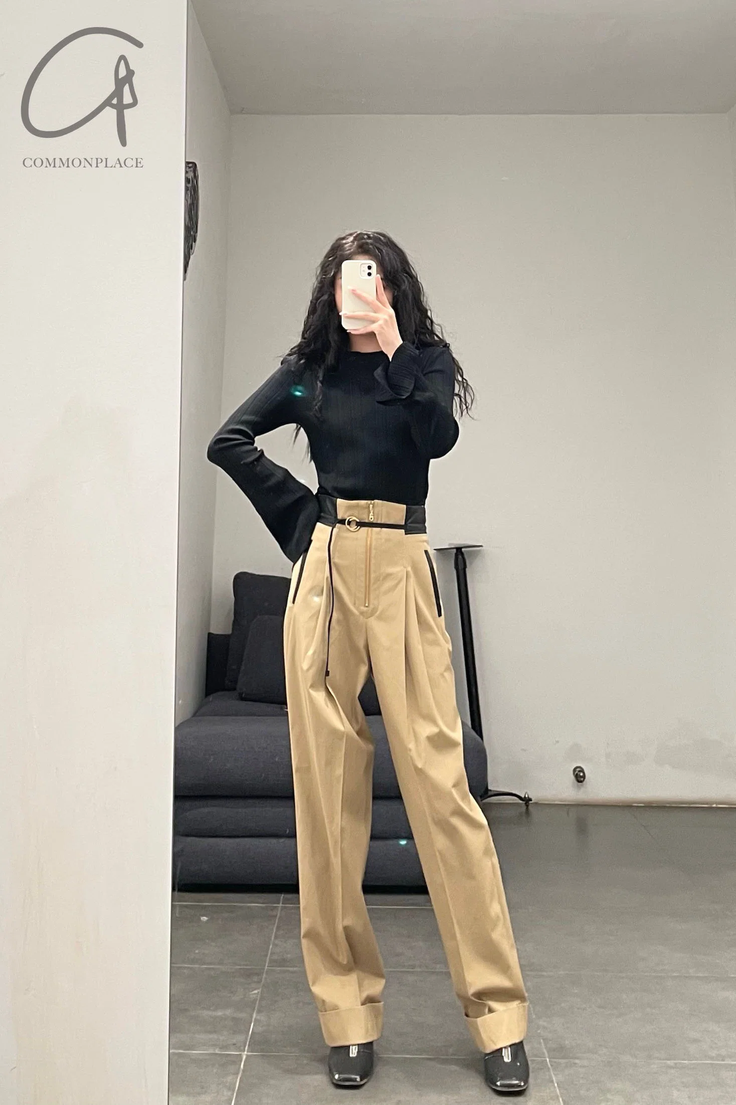 mame kurogouchi high waist chinos MM21PF-PT705 - Image 16
