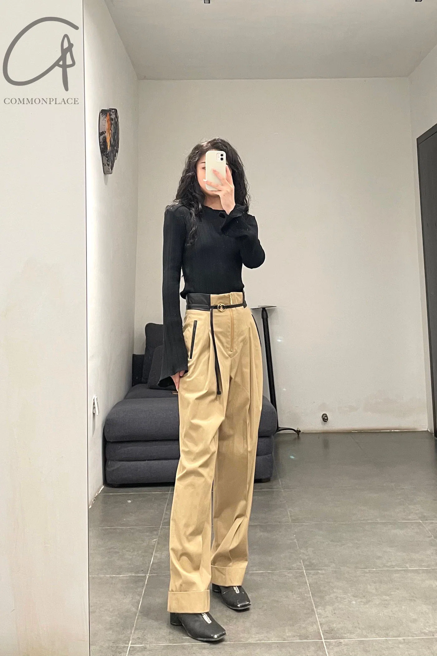 mame kurogouchi high waist chinos MM21PF-PT705 - Image 17