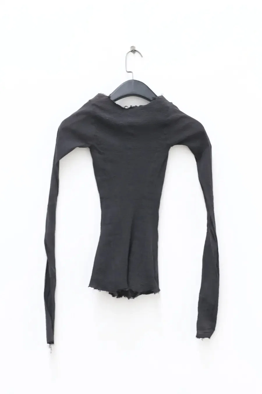 Marc Le Bihan Silk Shrink Classic Long Sleeve Base Top 26900 Series French Handmade MLB-26900-SHENHUI Dark Grey - Image 2