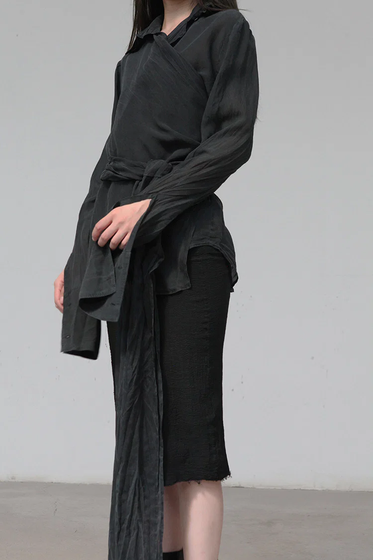 Marc le bihan belted top 26403-E21 BLACK - Image 3