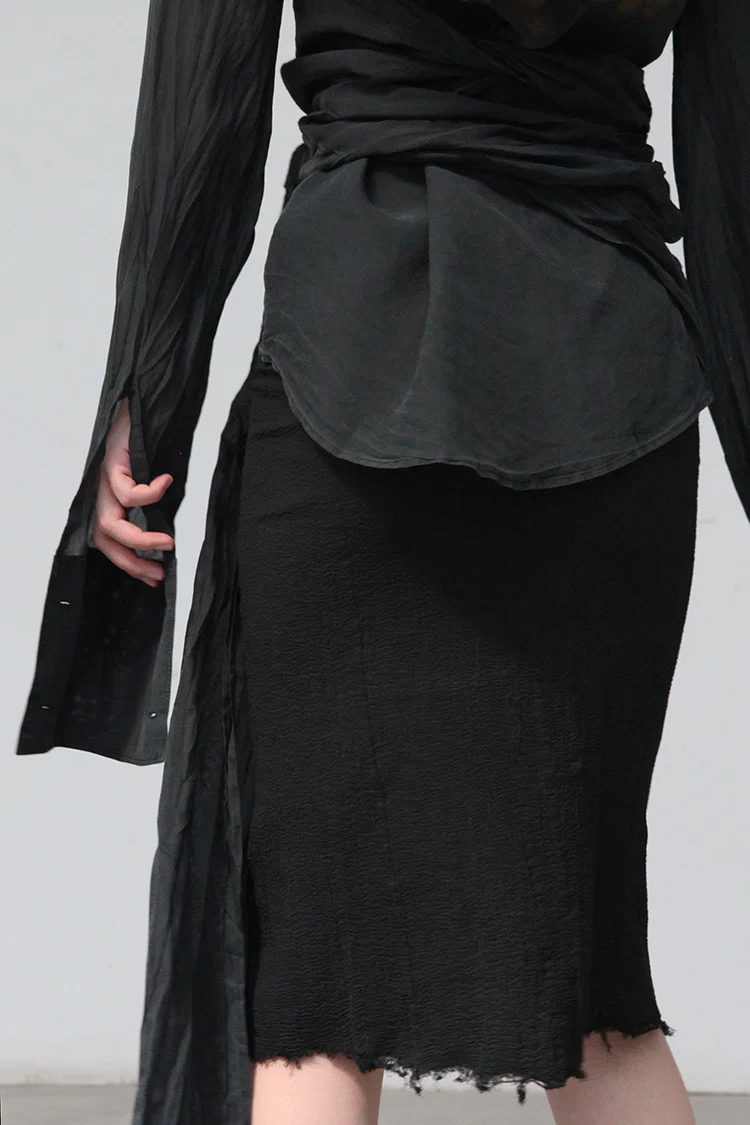 Marc le bihan belted top 26403-E21 BLACK - Image 4