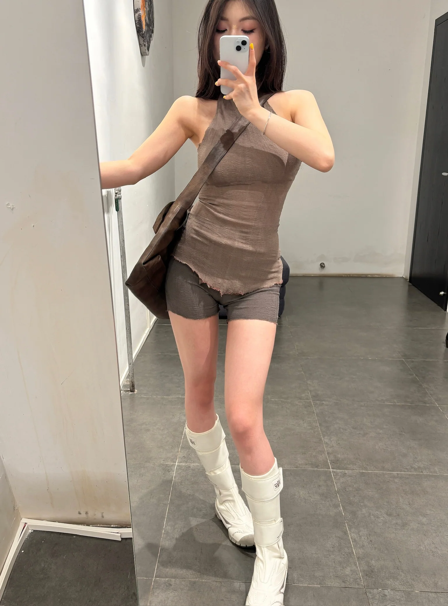 Marc Le Bihan Bodycon Stretch Corset Vest 26959 Collection Handmade in France MLB-26959-mink - Image 9