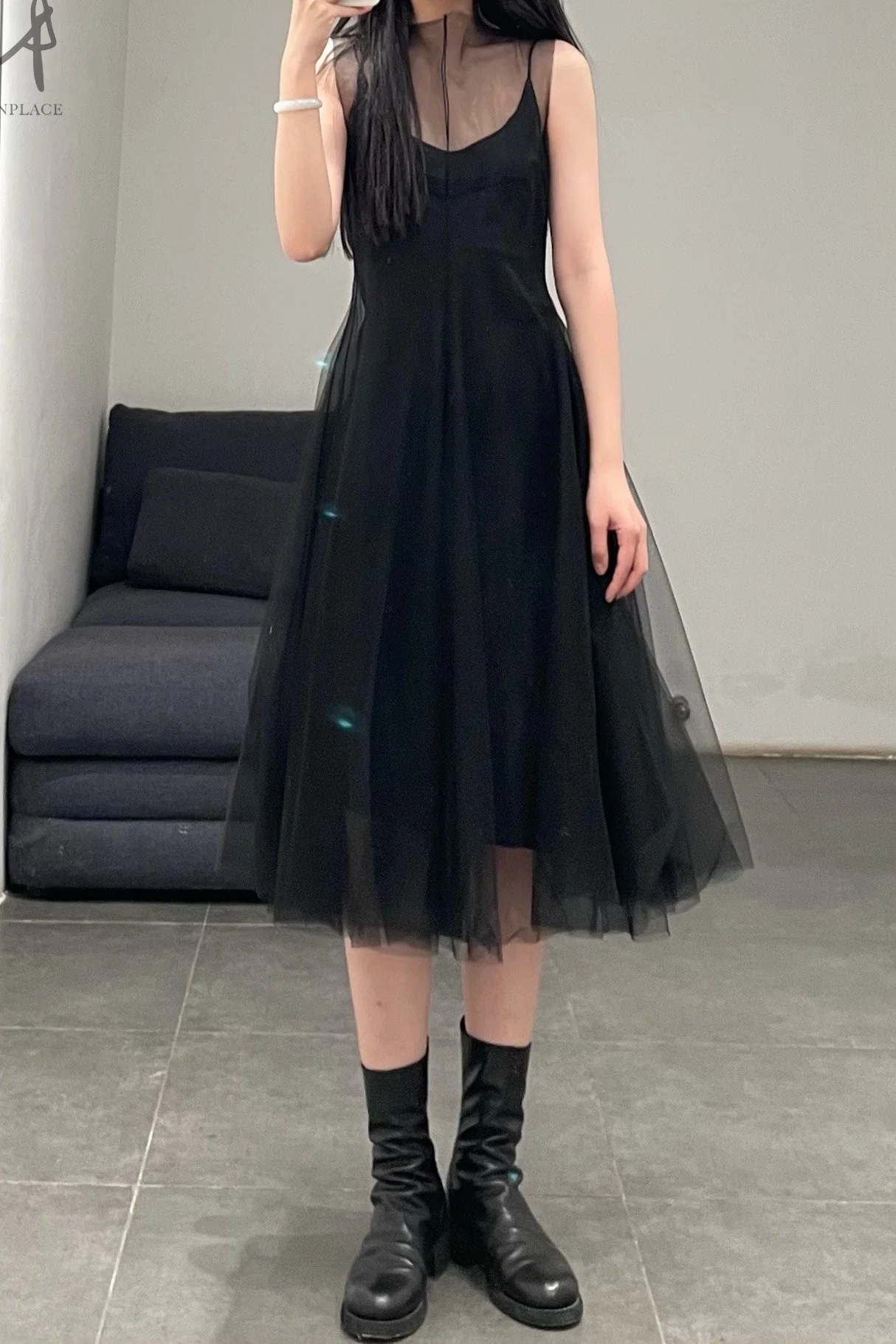 marc le bihan double gauze dress 2160 black - Image 2