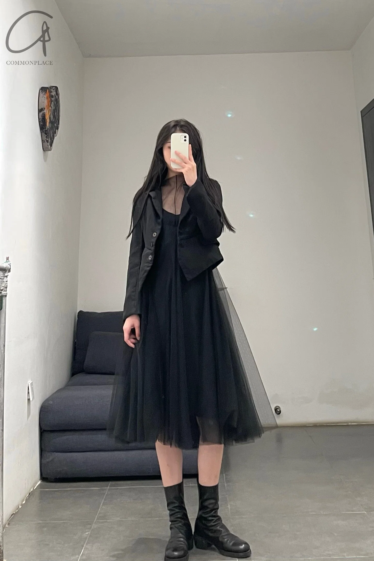 marc le bihan double gauze dress 2160 black - Image 3