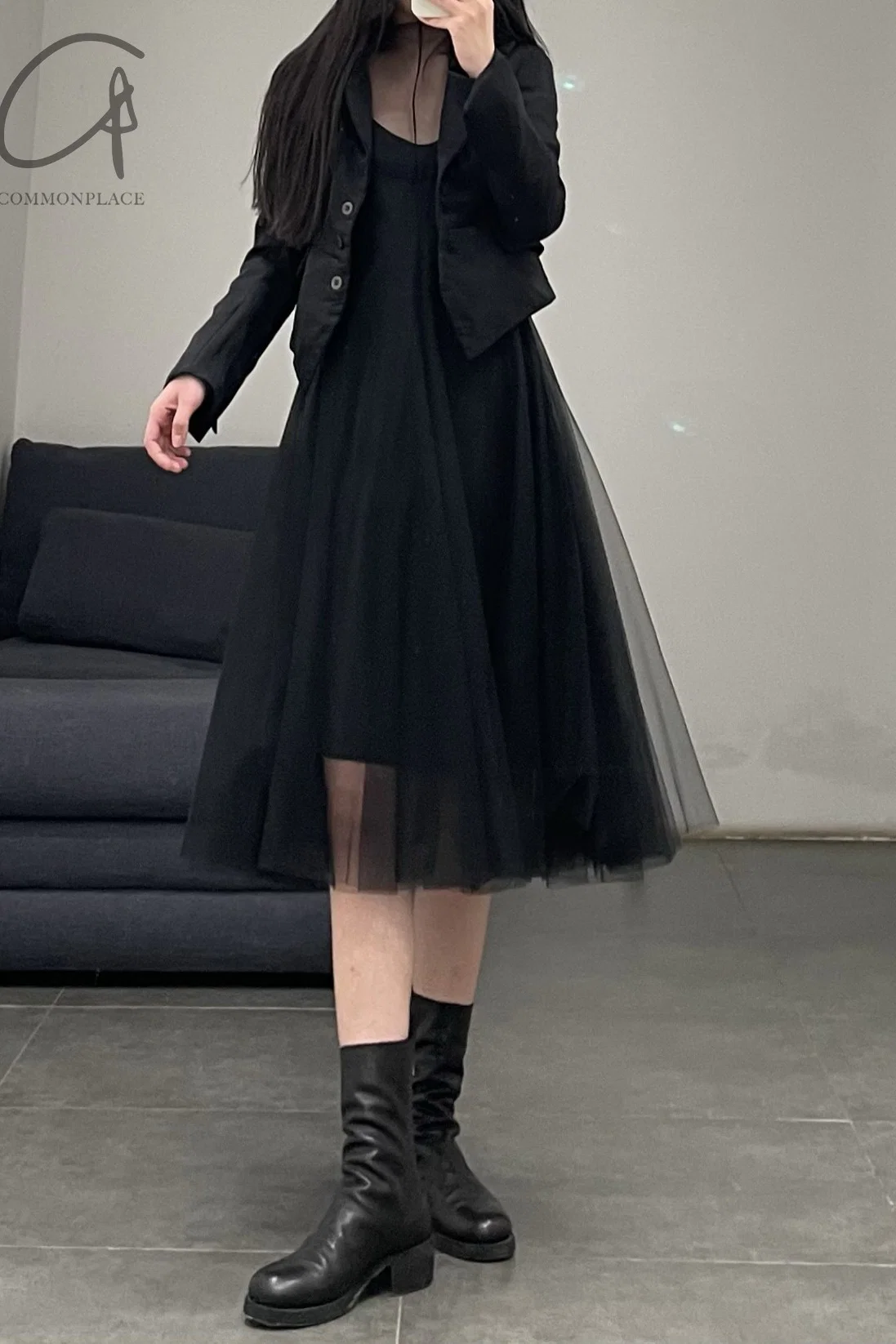 marc le bihan double gauze dress 2160 black - Image 4