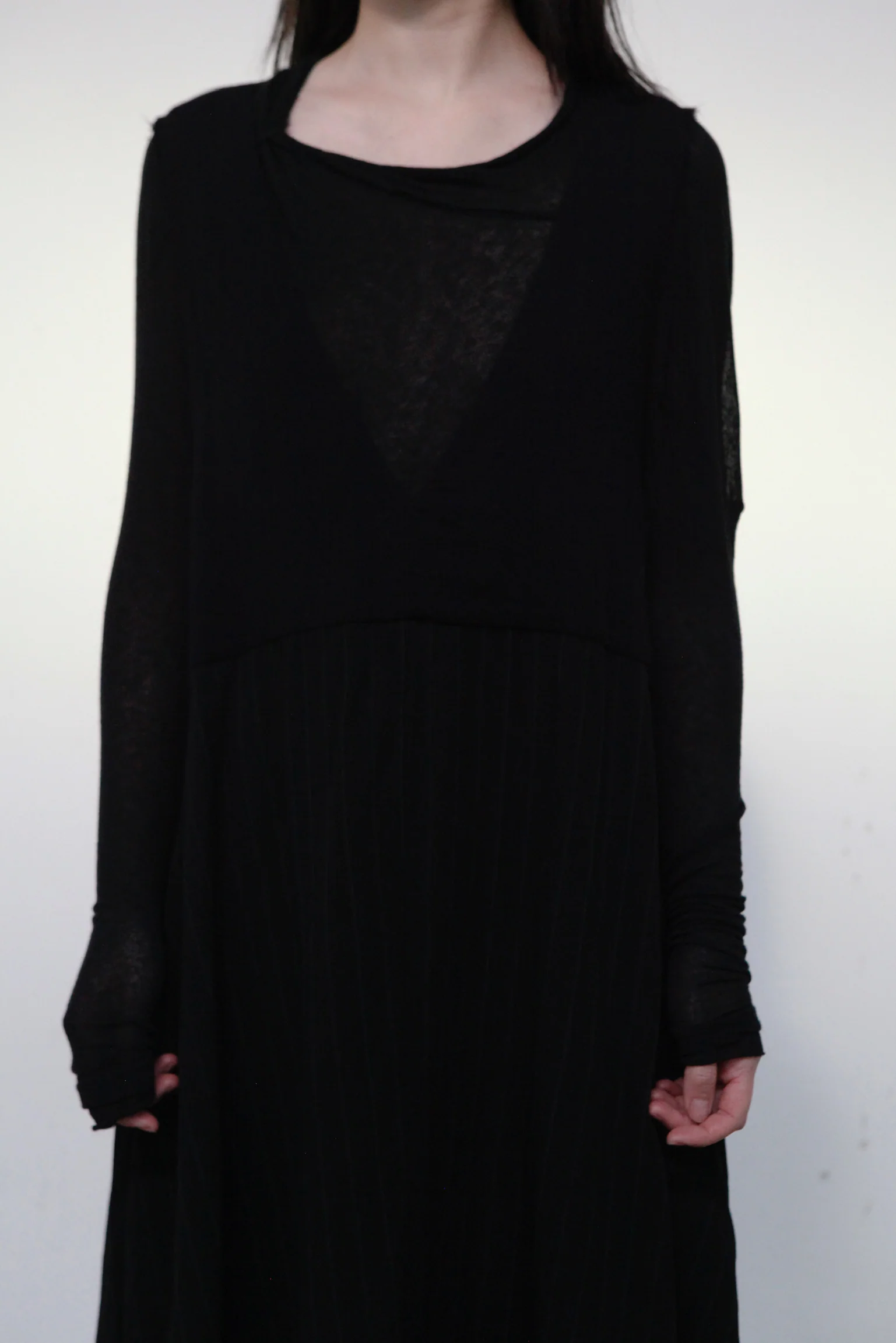 Marc le bihan double stitching long skirt 2180 black - Image 2