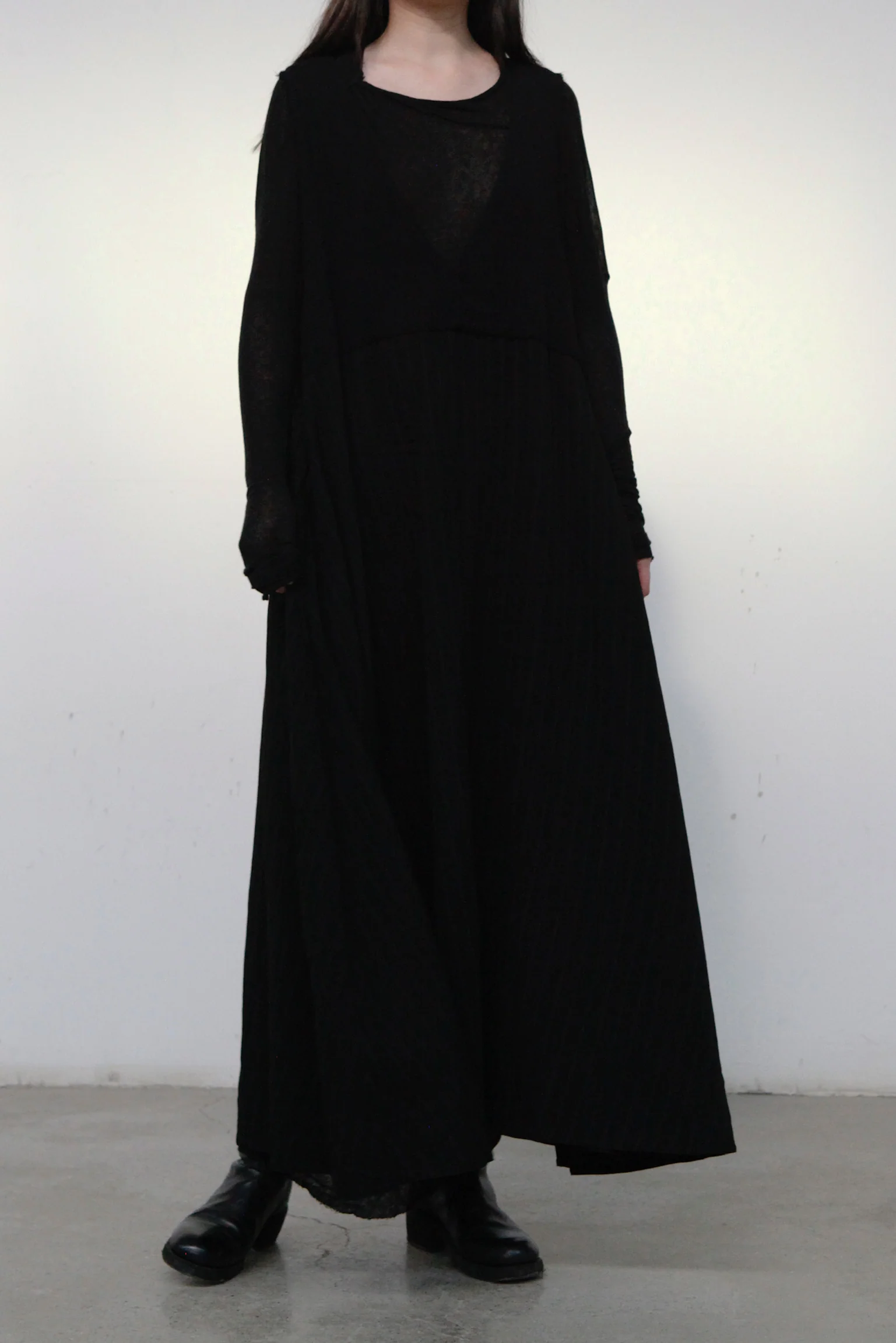 Marc le bihan double stitching long skirt 2180 black - Image 3