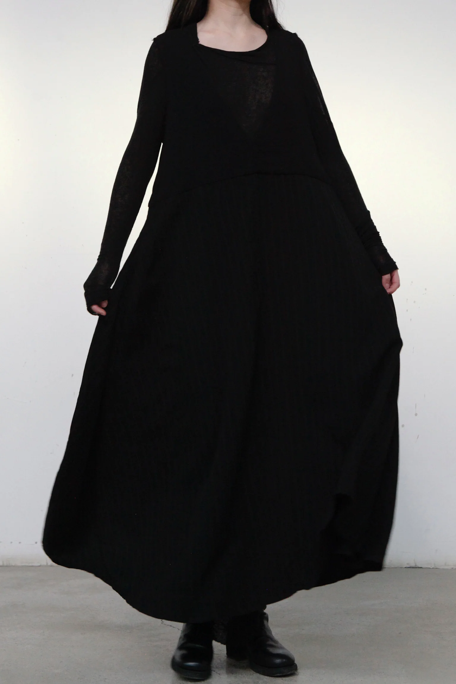 Marc le bihan double stitching long skirt 2180 black - Image 4