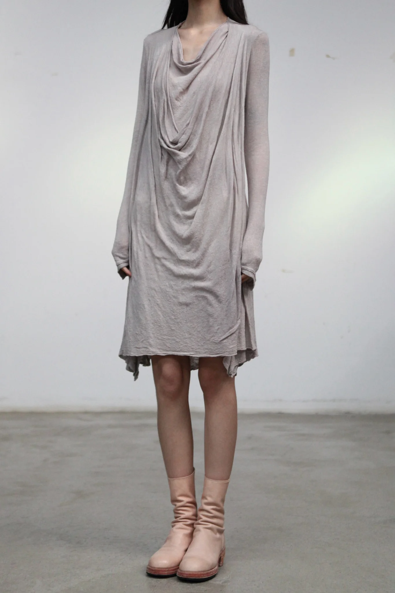 Marc Le Bihan Fall/Winter 2025 Collection, Long-Sleeved Dresses 2833 and 2832, France. MLB-2833-25AW-BEIGE - Image 2