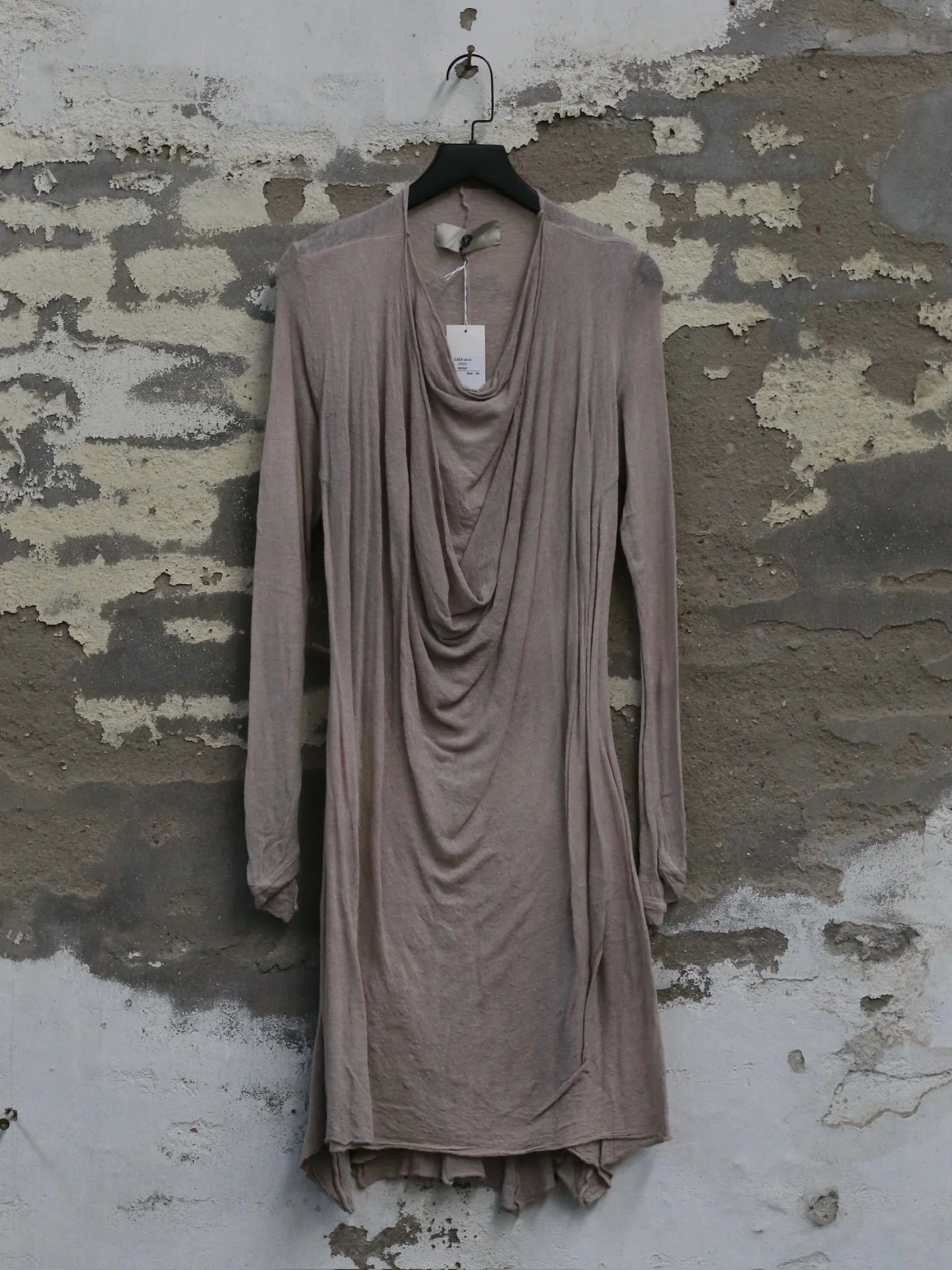 Marc Le Bihan Fall/Winter 2025 Collection, Long-Sleeved Dresses 2833 and 2832, France. MLB-2833-25AW-BEIGE - Image 4