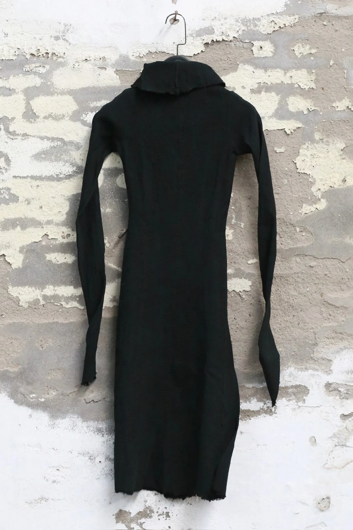 Marc Le Bihan Fall/Winter 2025 Straight-cut Stretch High-neck Maxi Dress 21922 (France) MLB-21922-NOIR - Image 2